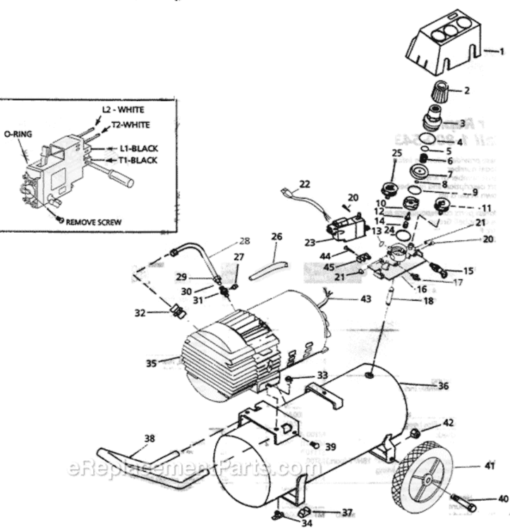 Page A Diagram and Parts List for MT7003  Campbell Hausfeld Compressor